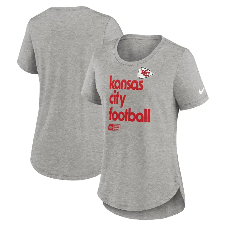 T-shirt Femme NFL Nike Triblend Manches Courtes Kansas City Chiefs 24 DKGRY