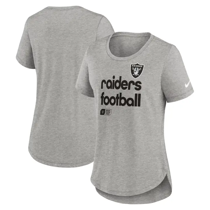 Las Vegas Raiders NFL Tee Nike Femme Tri-mélange Manches Courtes 24 GRICL foncé