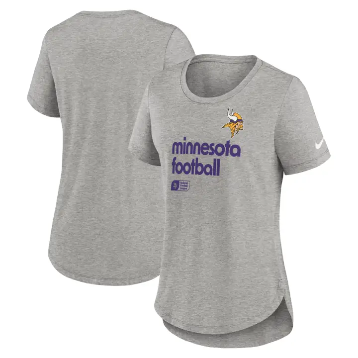 T-shirt Femme Minnesota Vikings NFL Nike Triblend Manches Courtes 24 GRICL