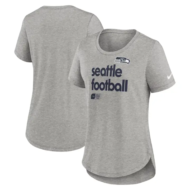 T-shirt Seattle Seahawks NFL Nike Triblend Manches Courtes Femme 24 Gris Foncé