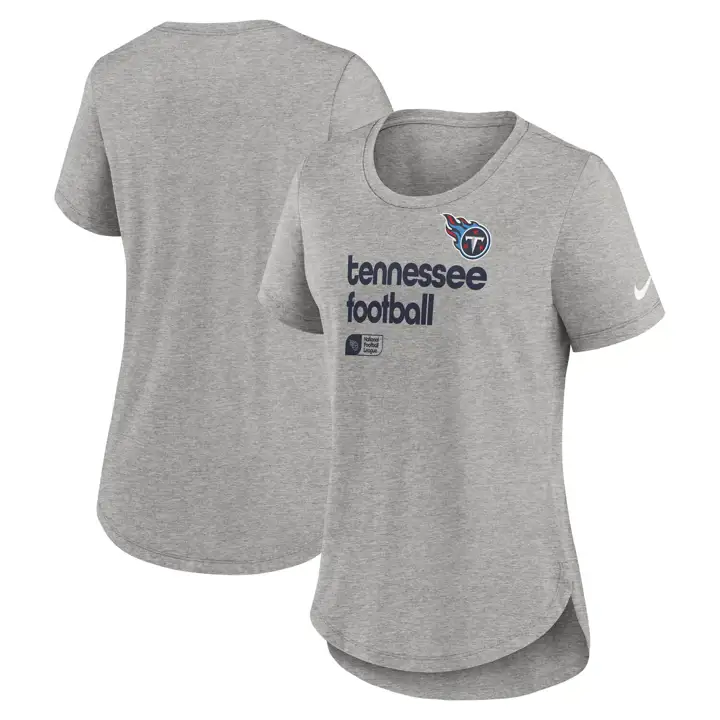 T-shirt Nike Triblend NFL Tennessee Titans pour femme, manches courtes, 24 DKGRY