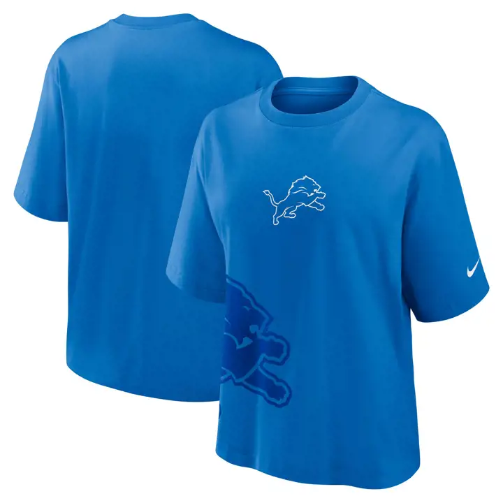 T-shirt court essentiel pour femme Nike NFL Detroit Lions 24 BLEU