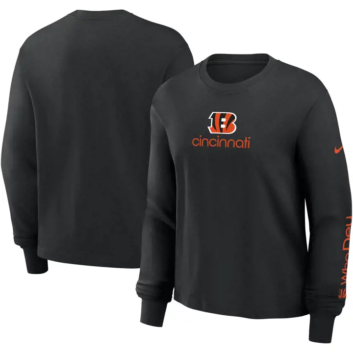 T-shirt Boxy Nike NFL Cincinnati Bengals Manches Longues Femme 24 Noir
