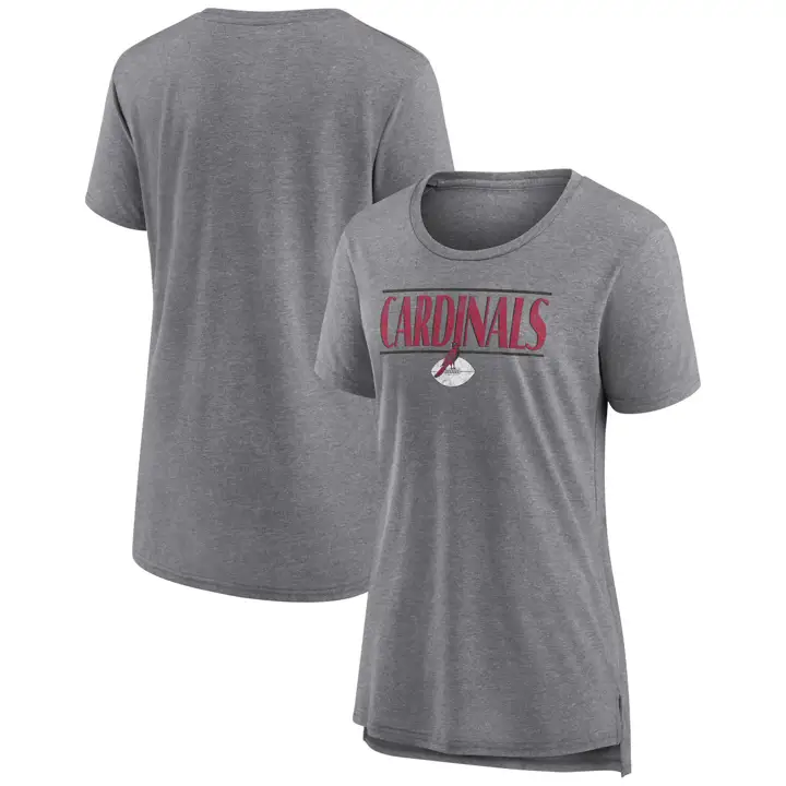 T-shirt femme Arizona Cardinals NFL Triblend Manches Courtes 24 Gris Chiné