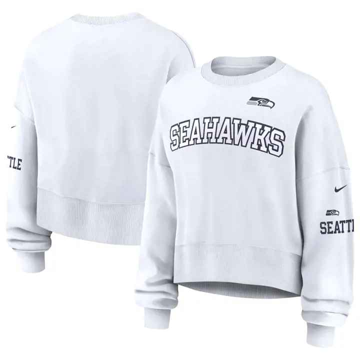 Seattle Seahawks NFL Sweat-shirt oversized Nike pour femme 24 WHT