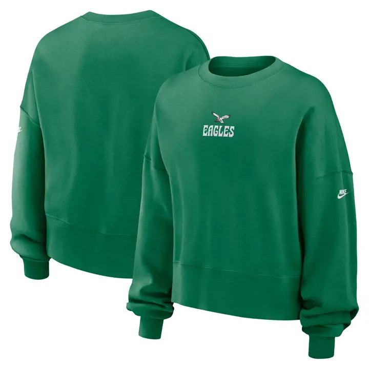 Sweat-shirt ras du cou Nike Rewind Philadelphia Eagles NFL pour femme, 24 GRN