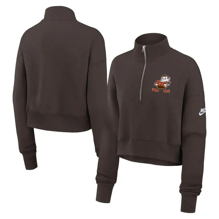 Cleveland Browns NFL - Pull quart de zip 24 BRN pour femme