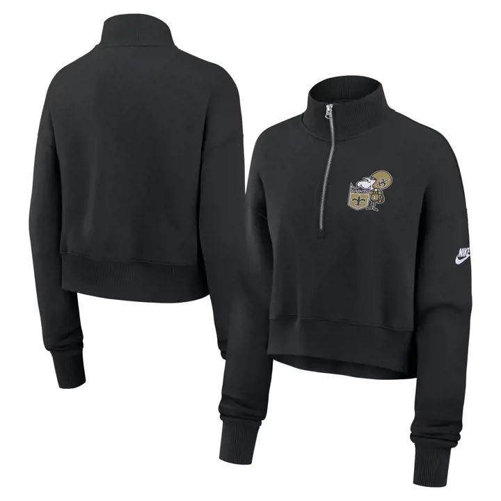 Chandail NFL quart de zip pour femme New Orleans Saints Rewind 24 BLK