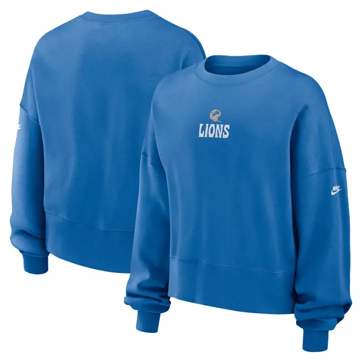 Detroit Lions NFL Crew pour femme Nike Rewind 24 BLEU