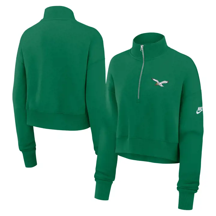 Philadelphia Eagles NFL Femme Quarter Zip Retour en Arrière 24 Vert