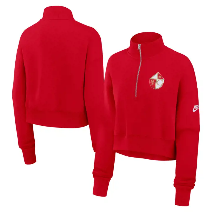 San Francisco 49ers NFL Femme Rewind Quart de Zip 24 ROUGE