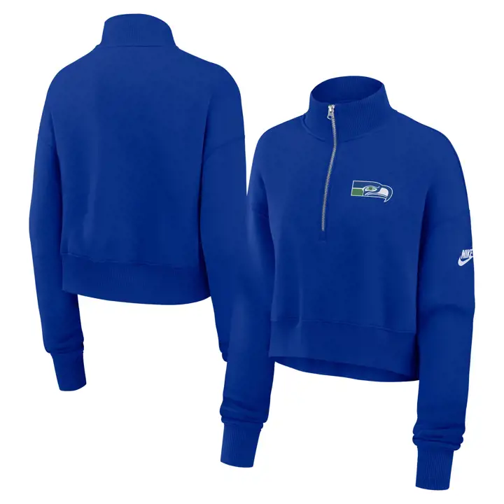 Seattle Seahawks NFL Femme Quart de Zip Rétro 24 RBL