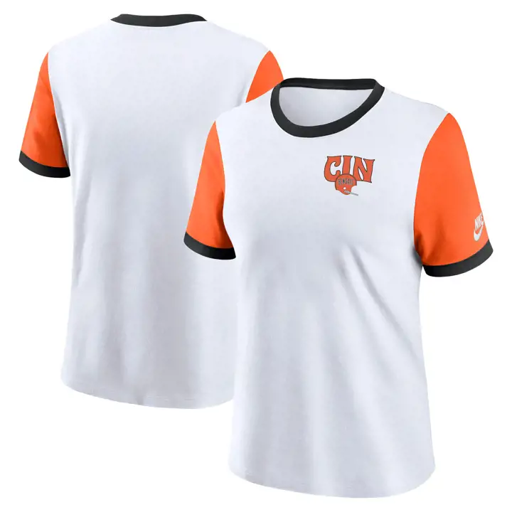 T-shirt ras du cou à manches courtes femme NFL Cincinnati Bengals 24 WHT