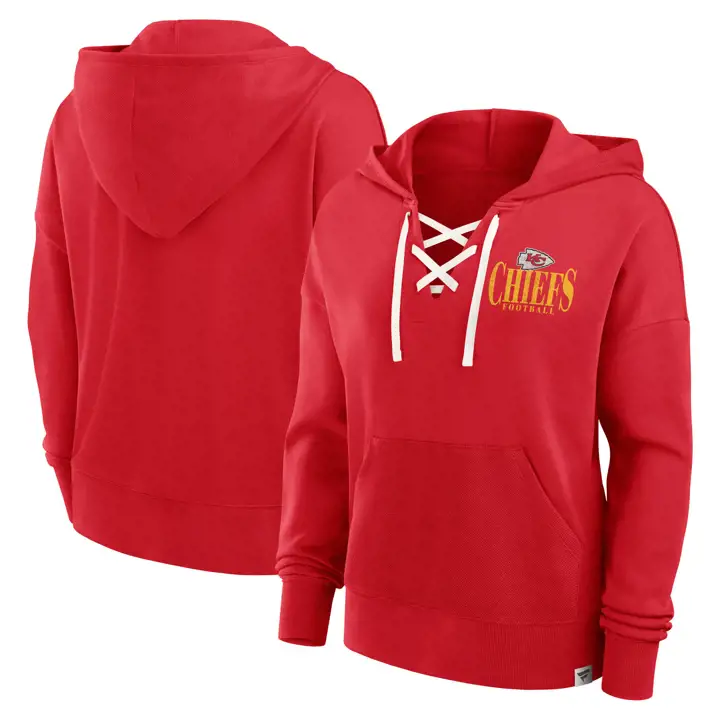 Sweat à capuche NFL Blitz pour femme Kansas City Chiefs 24 ROUGE