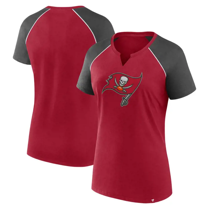 T-shirt à manches courtes et logo scintillant primaire NFL des Buccaneers de Tampa Bay pour femme