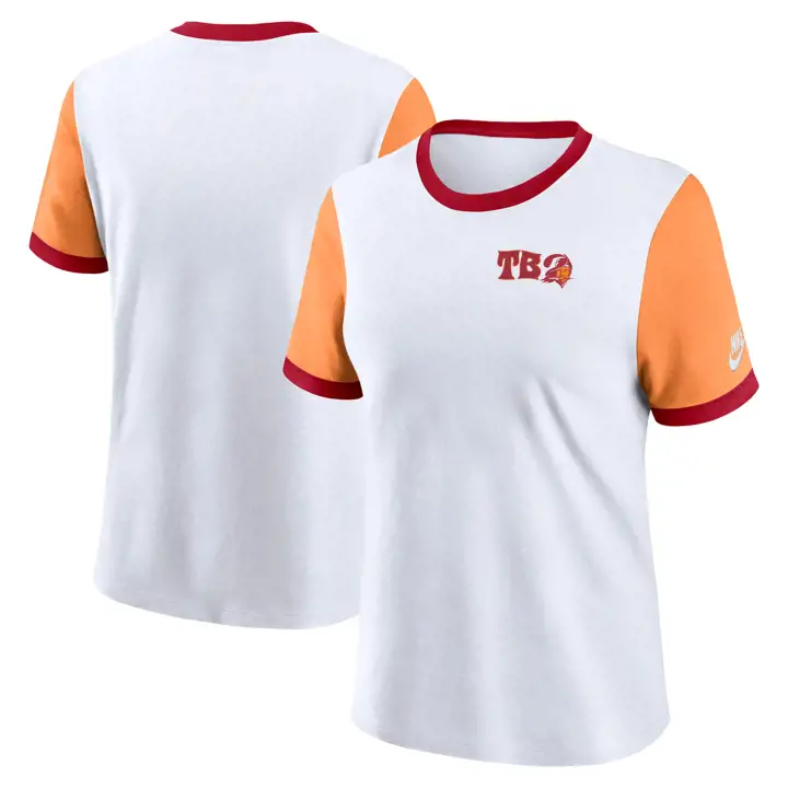 T-shirt Femme Tampa Bay Buccaneers NFL Ringer Manches Courtes 24 BLC