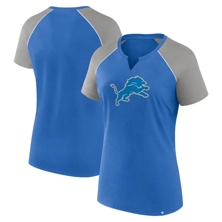 T-shirt Femme NFL Detroit Lions à logo principal pailleté manches courtes 24 B