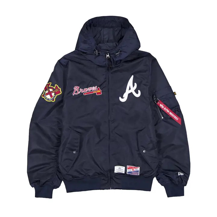 Veste bomber MLB Alpha des Braves d'Atlanta 24 MARINE