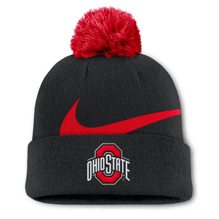 Ohio State Buckeyes U NK PEAK BEANIE SC POM noir
