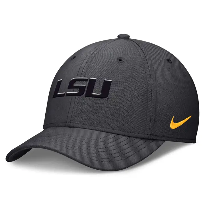 LSU NIKE DRI-FIT RISE STRUCTURED SWOOSHFLEX CAP Anthracit
