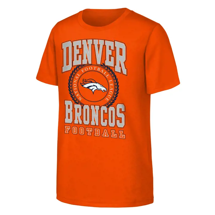 T-shirt NFL Broncos de Denver pour jeunes, brodé, orange