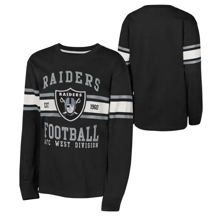 Las Vegas Raiders NFL Youth All The Lights LS Crew BLK