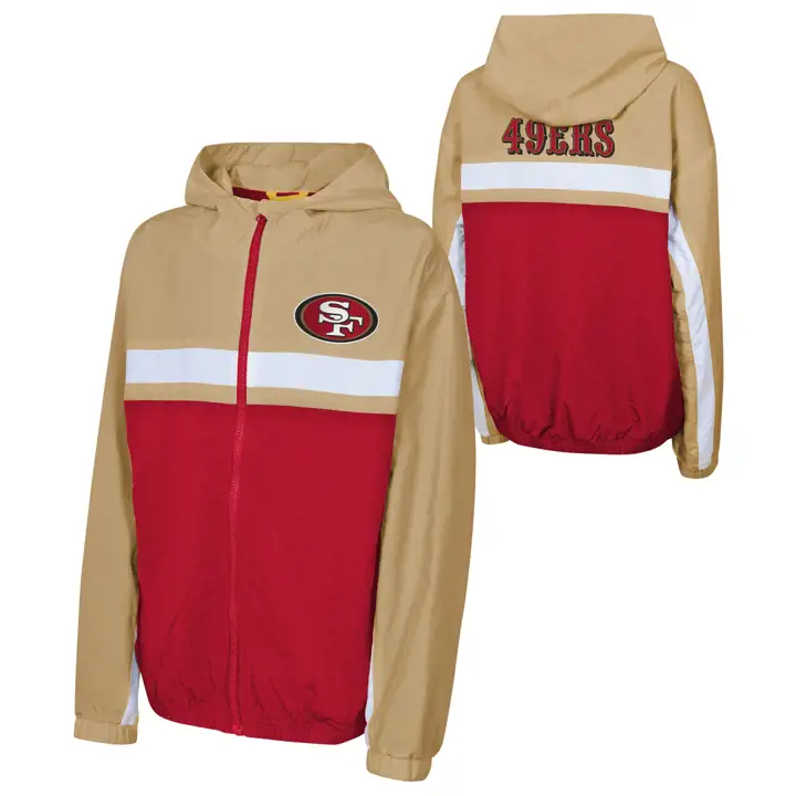 Coupe-vent de jeunesse NFL des 49ers de San Francisco HEADLINER ROUGE/GL