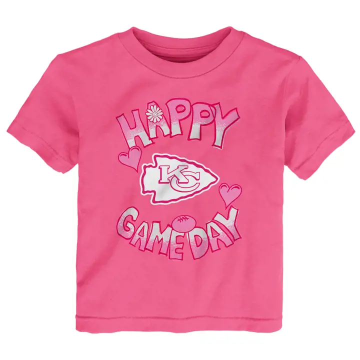 T-shirt NFL Kansas City Chiefs "Happy Game Day" pour tout-petit - Rose
