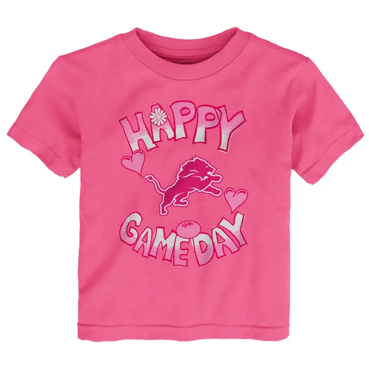 T-shirt NFL Detroit Lions pour tout-petit - Jour de match joyeux - Rose
