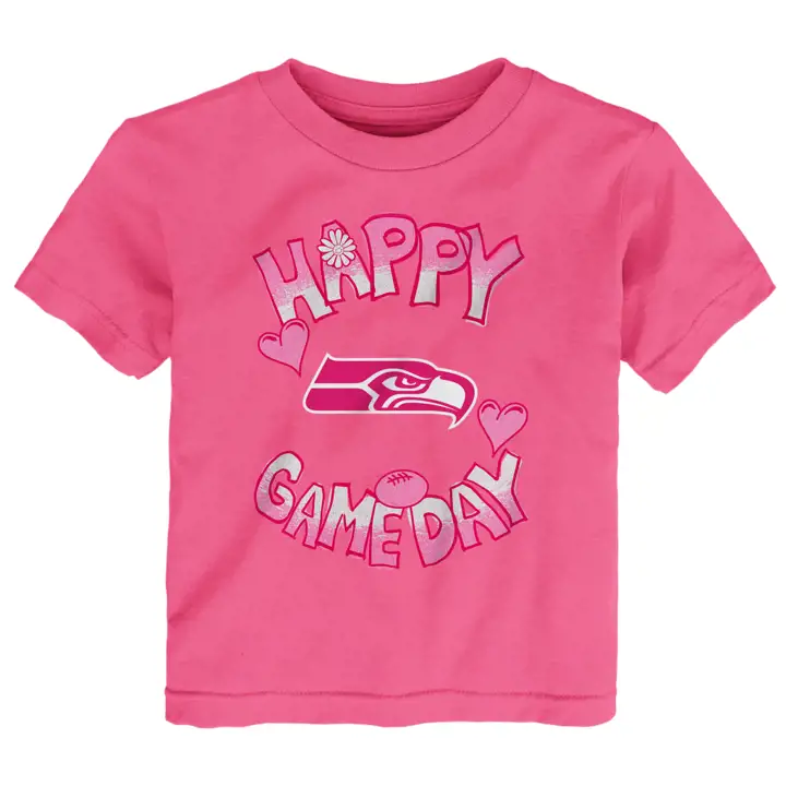 T-Shirt NFL Seattle Seahawks Bébé Jour de match Joyeux Rose