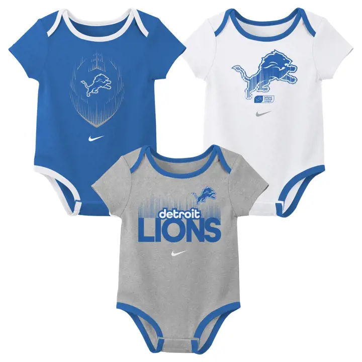 Ensemble de 3 articles NFL pour bébé Detroit Lions, modèle Icône, assortiment