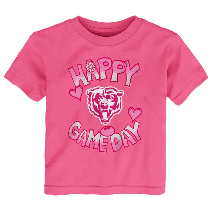 Chicago Bears NFL T-shirt pour bébé Happy Game Day PNK