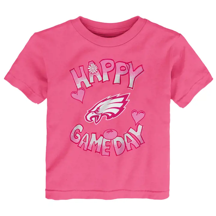 T-shirt Philadelphia Eagles NFL Happy Game Day bébé Rose