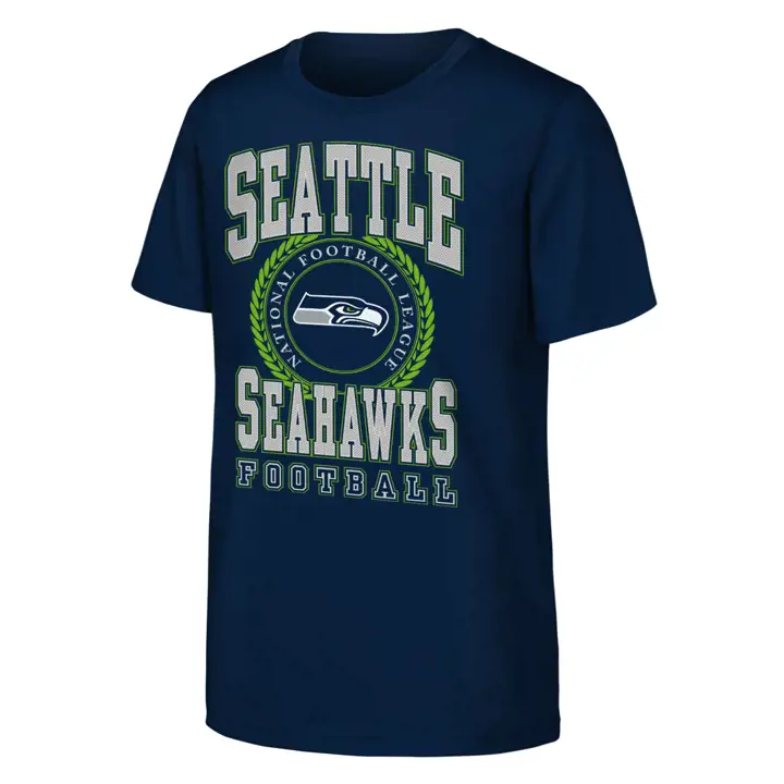 T-shirt enfant NFL Seattle Seahawks à coutures apparentes BLEU MARINE