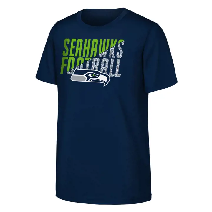 T-shirt de football des Seattle Seahawks NFL pour jeunes – BLEU MARINE
