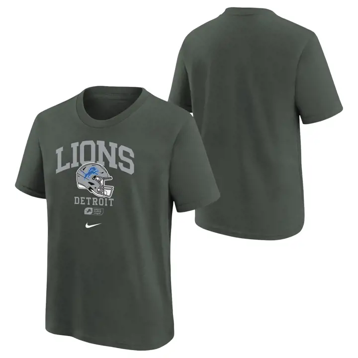 T-shirt casque essentiel NFL Detroit Lions pour jeune 24 ANTHRACITE
