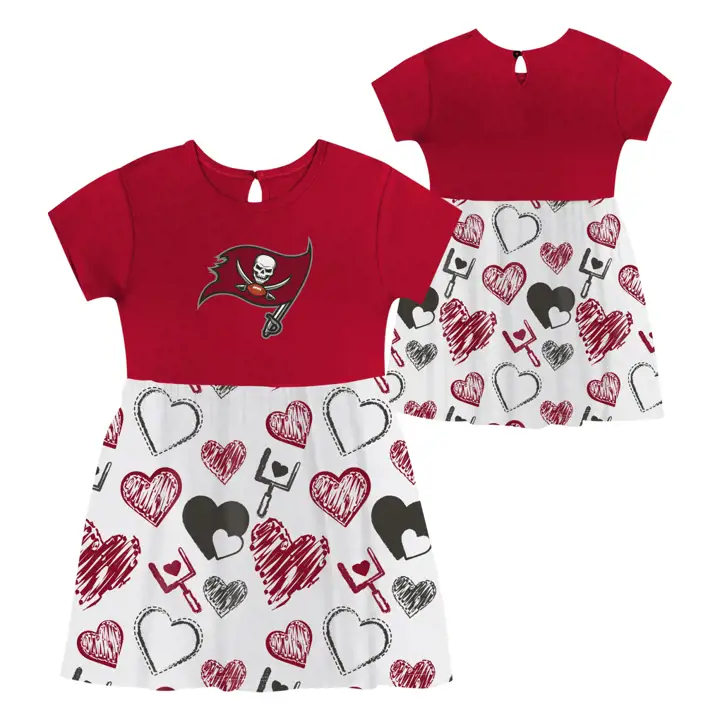 Tampa Bay Buccaneers NFL Robe Imprimée Tout Coeur Bébé Fille Blanc