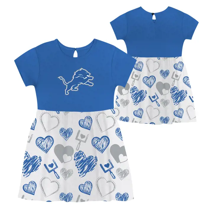 Detroit Lions NFL Robe imprimée Toddler All Heart BLANC