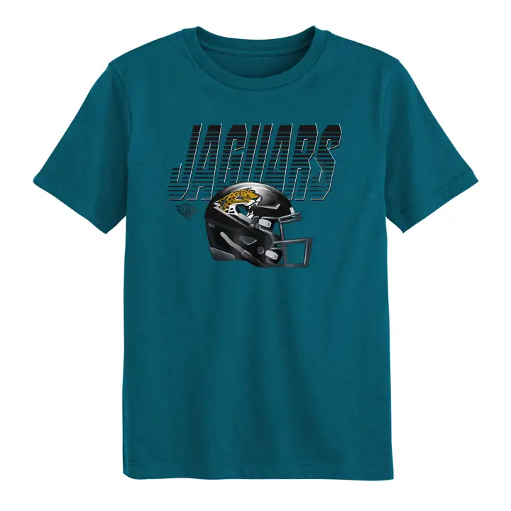 T-shirt enfant Jacksonville Jaguars NFL imprimé « Head First » (turquoise)