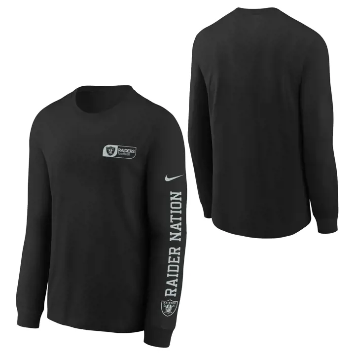 T-shirt à manches longues essentiel NFL des Las Vegas Raiders pour enfant 24 BLK