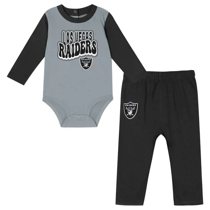 Ensemble 2 pièces pour bébé Las Vegas Raiders NFL Double Up Noir