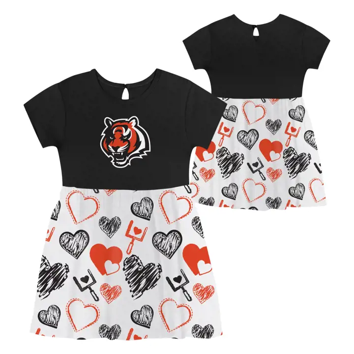 Robe imprimée "All Heart" des Bengals de Cincinnati pour bébé - Blanc