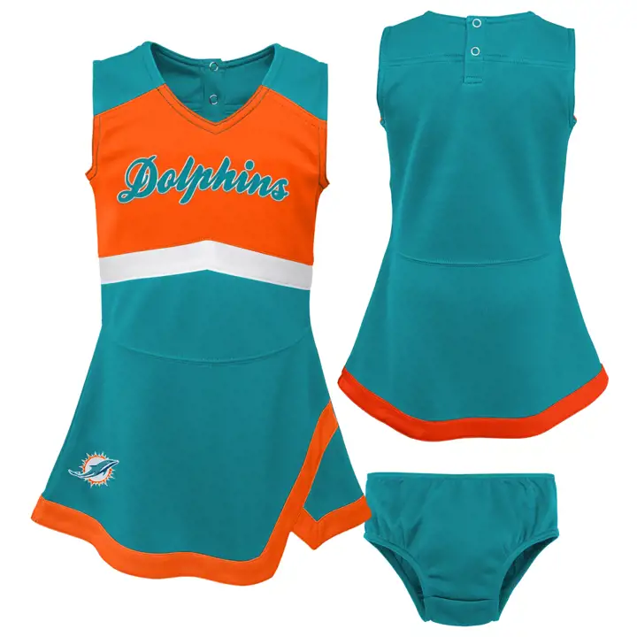 Robe de capitaine de pom-pom girl NFL Miami Dolphins pour enfants AQ