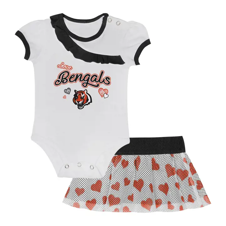 Cincinnati Bengals NFL Lot de 2 ensembles pour bébé « Love My Team » WHT
