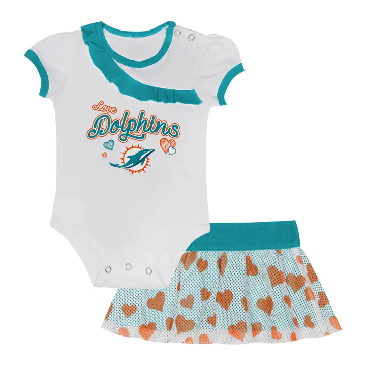 Ensemble 2 pièces bébé NFL Miami Dolphins « J'aime mon équipe » BLC