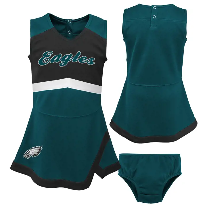 Robe de pom-pom girl NFL Philadelphia Eagles pour bébé, VERT TEAL