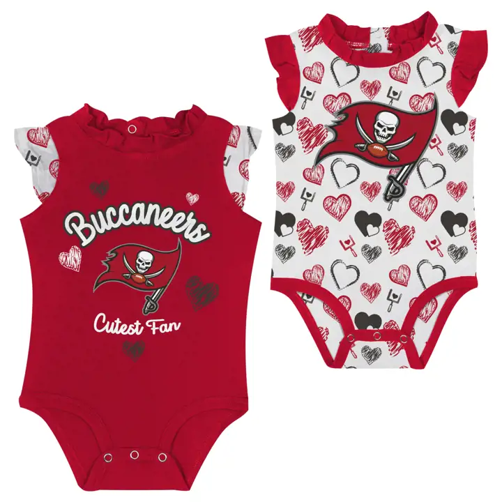Ensemble de 2 pièces à volants Tampa Bay Buccaneers NFL Happy Hearts pour bébé