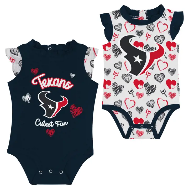 Ensemble 2 pièces à volants et cœurs pour bébé Houston Texans NFL AST