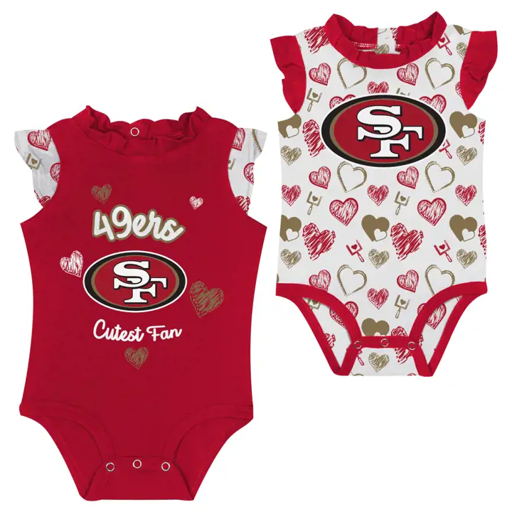 San Francisco 49ers NFL NB Ensemble de 2 pièces à volants Happy Hearts ROUGE