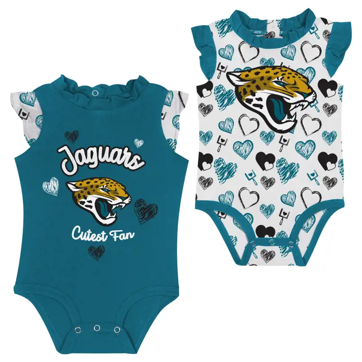 Jacksonville Jaguars NFL NB Happy Hearts Volants Lot de 2 TURQUOISE